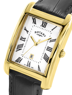 Rotary GS05753/01 Men's Heritage Astoria Leather Strap Watch, Black - view 2, Black