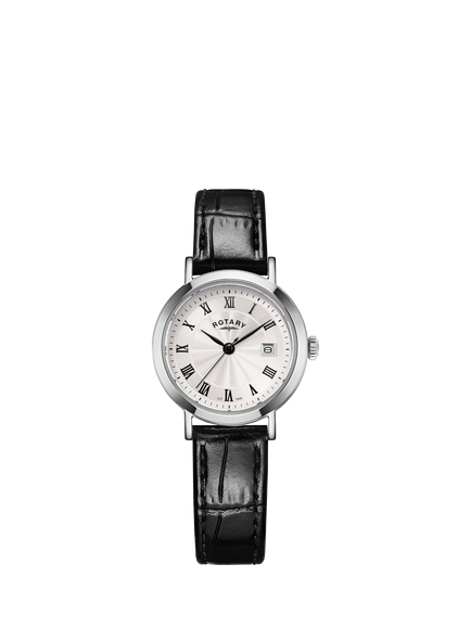 Rotary LS05420/01 Women's Heritage Leather Strap Watch, Silver