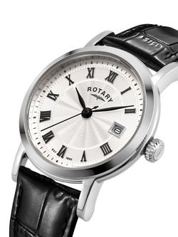 Rotary LS05420/01 Women's Heritage Leather Strap Watch - view 2, Silver