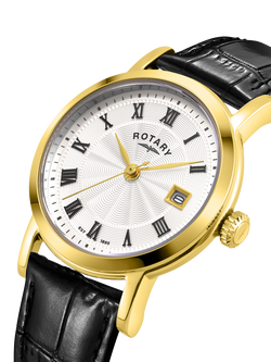 Rotary LS05423/01 Women's Heritage Leather Strap Watch - view 2, Silver & Gold
