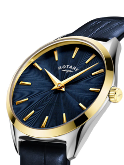 Rotary LS08011/05 Women's Ultra Slim Leather Strap Watch - view 2, Gold