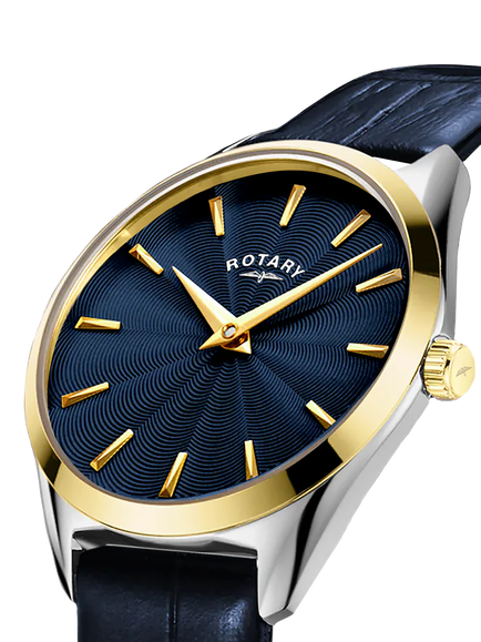 Rotary LS08011/05 Women's Ultra Slim Leather Strap Watch - view 2, Gold