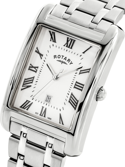 Rotary RGB05750/01 Heritage Astoria Men's Bracelet Strap Watch, Silver - view 2, Silver