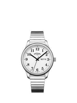 Rotary RGB10025/01 Men's Heritage Altera Mesh Strap Watch, Silver, Silver