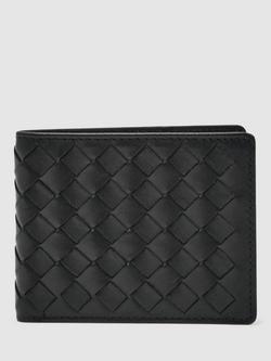 Reiss Elton Leather Lattice Effect Wallet, Black