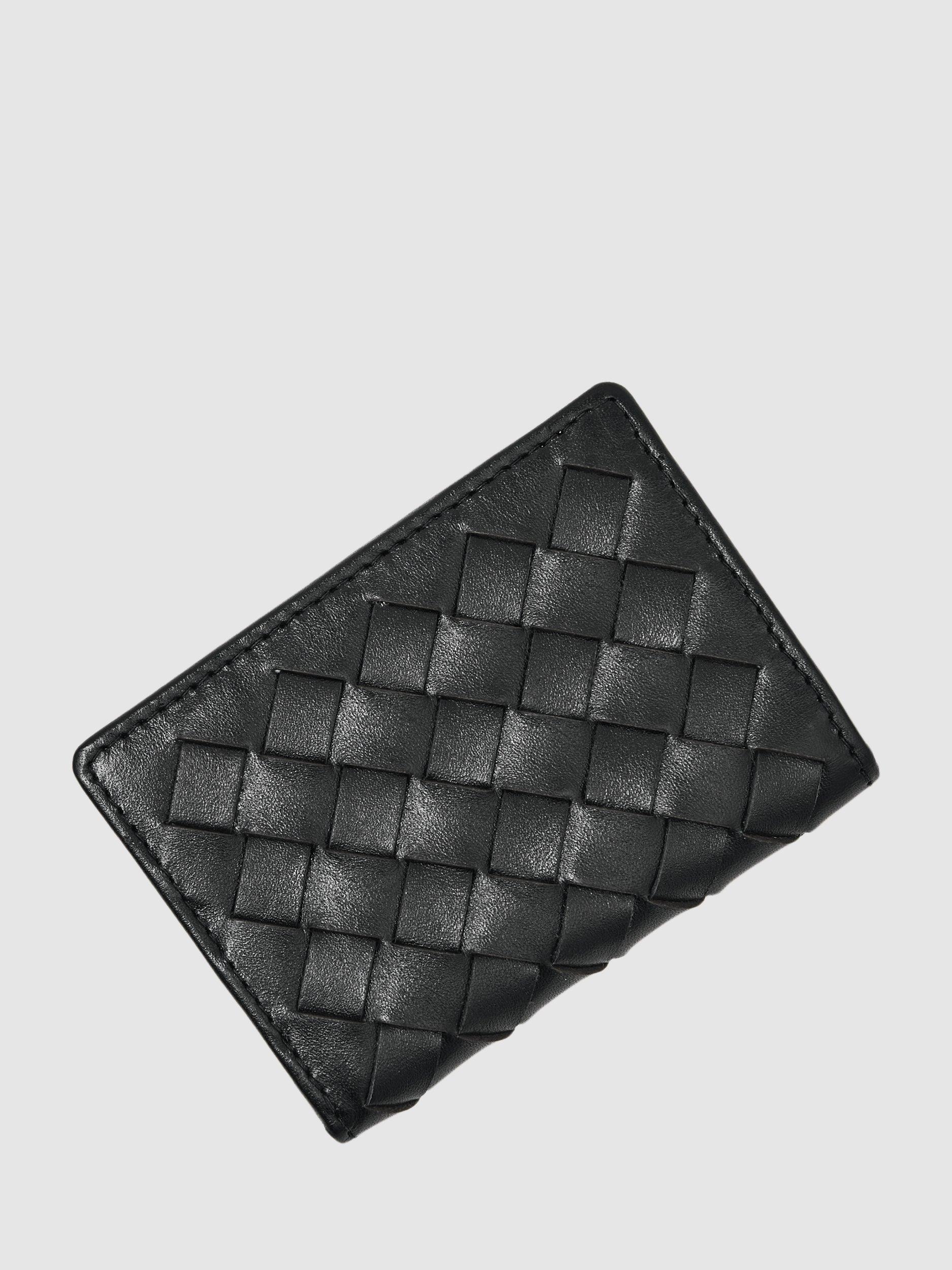 Product image 2 of 3, which shows Reiss Presley Leather Card Holder, Black