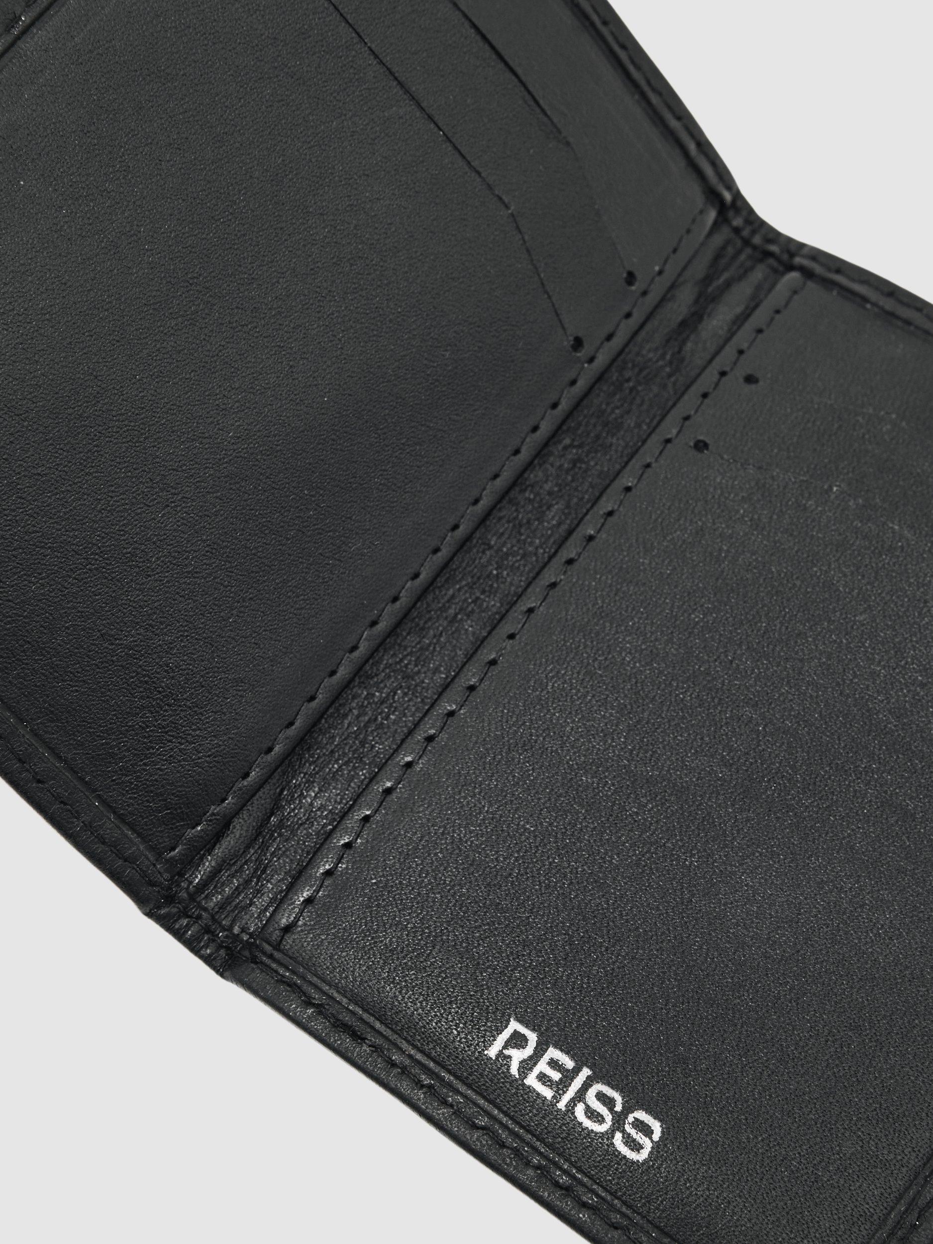 Product image 3 of 3, which shows Reiss Presley Leather Card Holder, Black