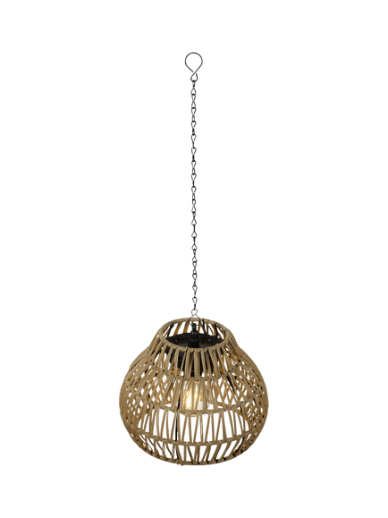 Kaemingk Solar Powered Outdoor Hanging Wicker Pendant Light, Natural - view 2, Natural