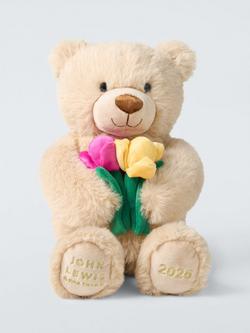 John Lewis Lewis Bear with Tulips Soft Toy - view 2, Brown