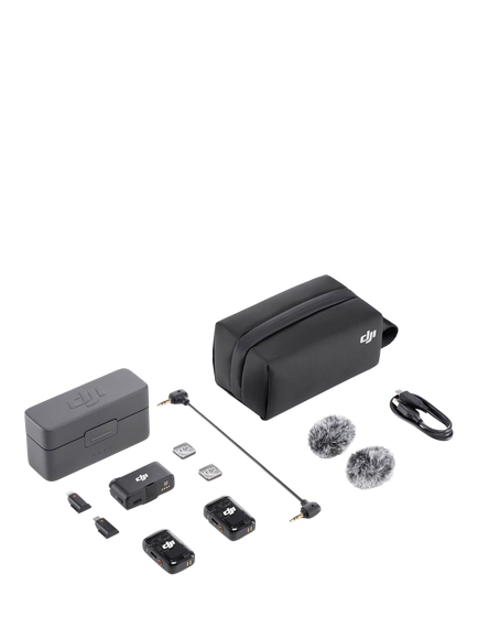 DJI Mic 2 Wireless Microphone (2 TX & 1 RX) with Charging Case, Black - view 2, Black