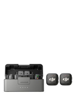 DJI Mic 3 Wireless Microphone (2TX & 1RX) with Charging Case, Black, Black
