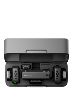 DJI Mic Mini Wireless Microphone (2TX & 1RX) with Charging Case, Black, Black