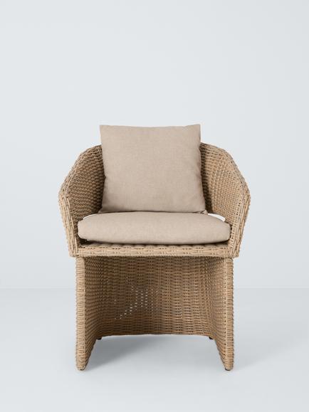 John Lewis Haven Woven Garden Dining Chair, Set of 2, Sandstone - view 2, Stone