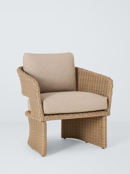 John Lewis Haven Woven Garden Lounge Chair, Sandstone, Stone