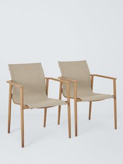 John Lewis Sahara Garden Dining Armchair, Set of 2, Mocha, Latte