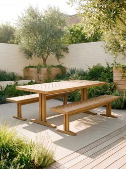 John Lewis Estate Acacia Wood Rectangular Garden Dining Table, 190cm, Natural - view 2, Natural