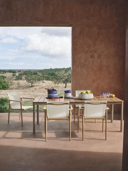 John Lewis Sahara Rectangular Garden Dining Table, 212cm, Mocha - view 2, Mocha