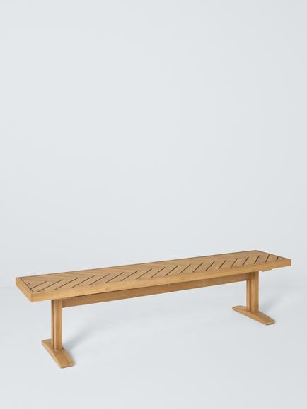 John Lewis Estate 2-Seater Acacia Wood Garden Dining Bench, Natural, Natural