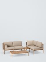 John Lewis Sahara 4-Seater Modular Corner Garden Lounge Set, Mocha