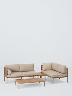 John Lewis Sahara 5-Seater Modular Corner Garden Lounge Set, Mocha, Mocha