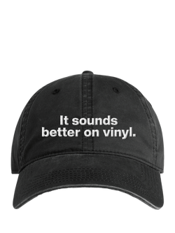 Rough Trade 'It Sounds Better On Vinyl' Baseball Cap, Black/Multi, Black Multi Black