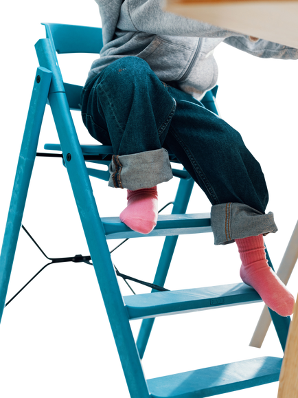 KAOS Klapp Highchair, Swedish Blue - view 2, Swedish Blue
