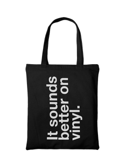 Rough Trade 'It Sounds Better On Vinyl' Tote Bag, Black/Multi, Black Multi Black