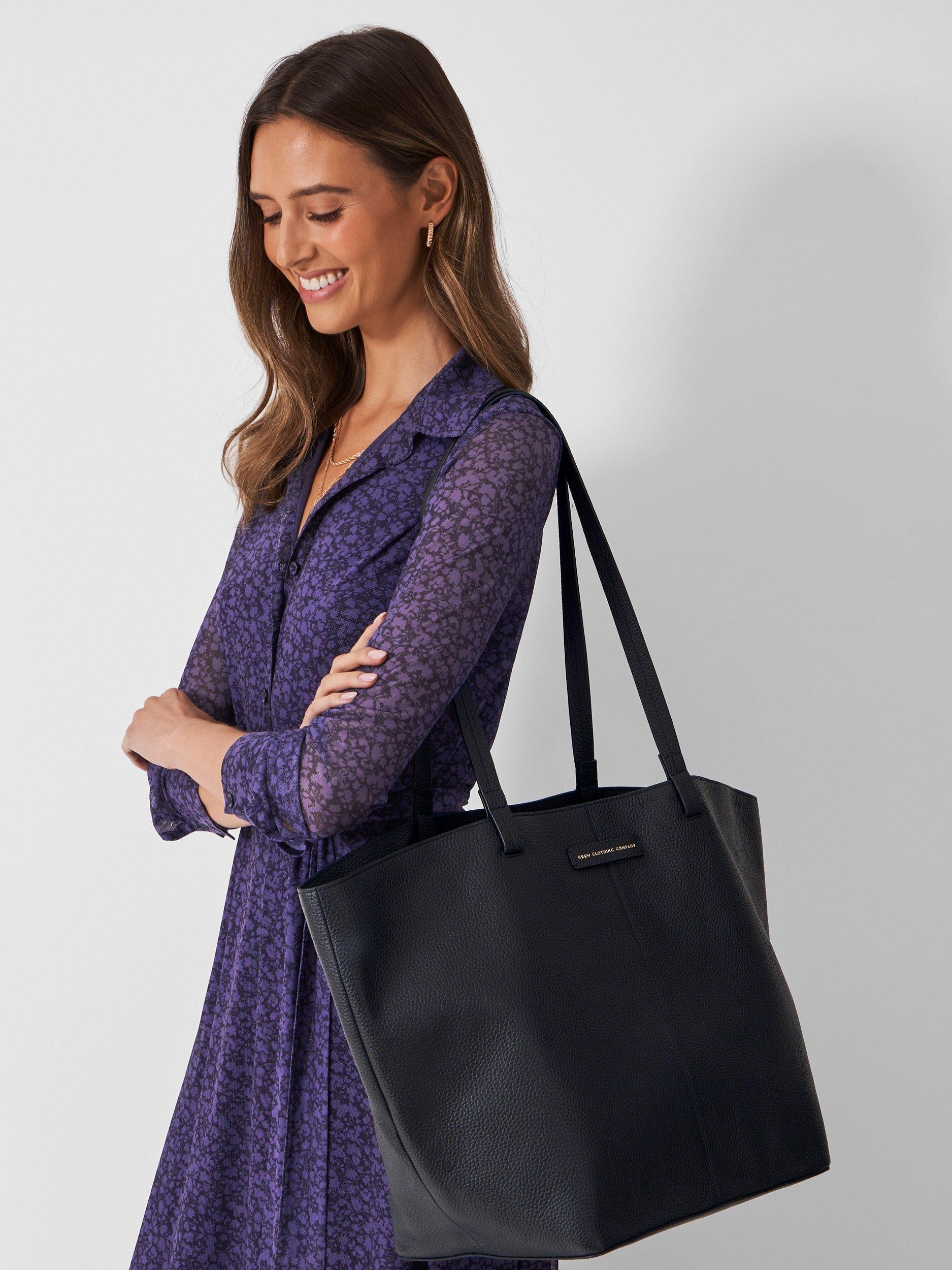 Product image 2 of 3, which shows Crew Clothing Large Pure Leather Tote Bag, Black