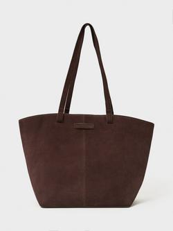 Crew Clothing Large Pure Suede Tote Bag, Chestnut Brown, Chestnut Brown