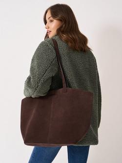 Crew Clothing Large Pure Suede Tote Bag, Chestnut Brown - view 2, Chestnut Brown
