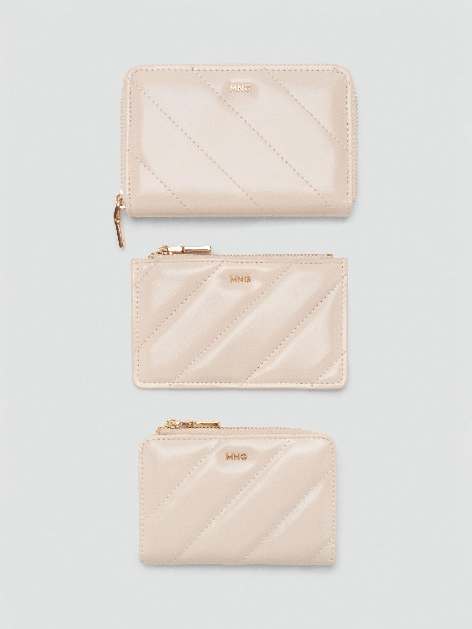 Product image 4 of 4, which shows Mango Medium Diagonal Quilted Purse, Natural White