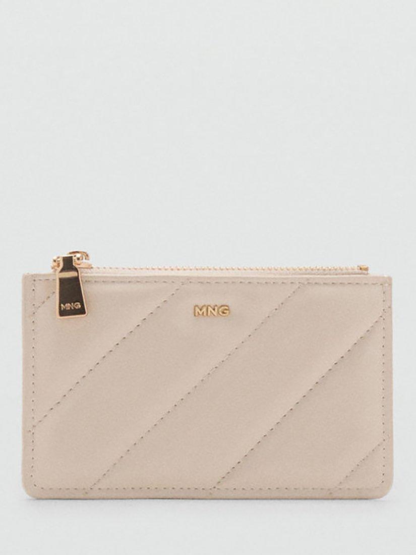 Product image 1 of 4, which shows Mango Quilted Card Holder, Natural White