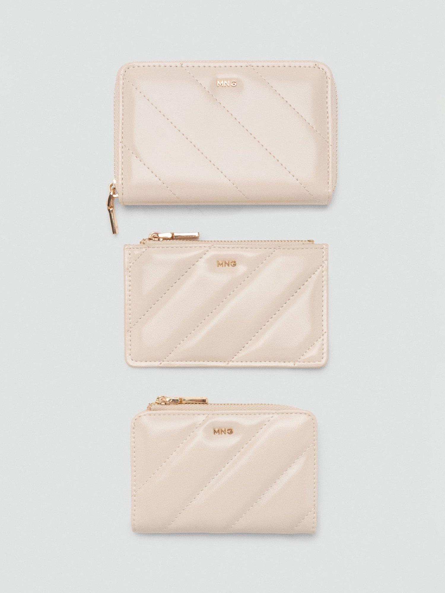 Product image 4 of 4, which shows Mango Quilted Card Holder, Natural White