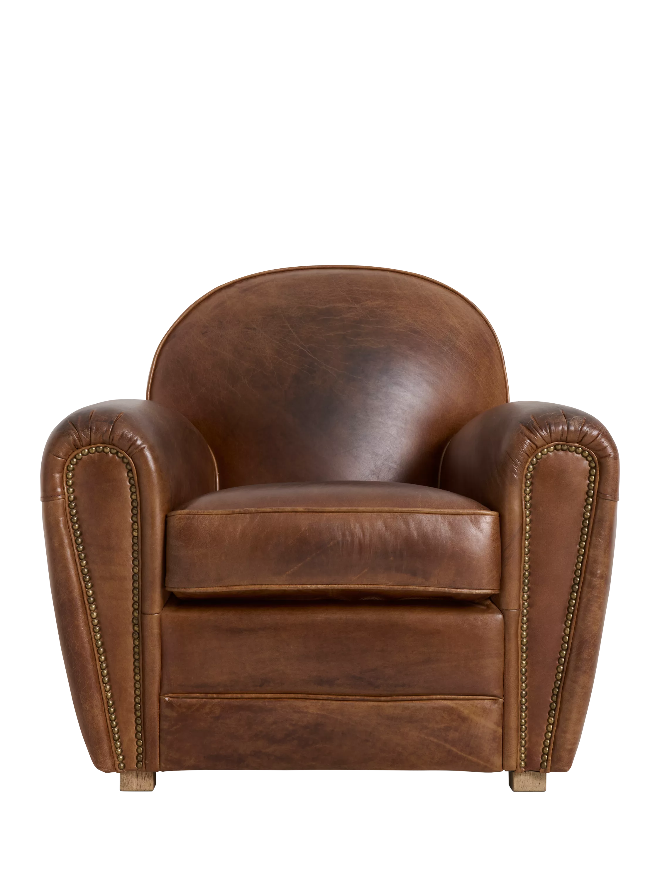 Halo Club Leather Armchair, Classic Cognac