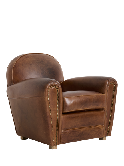 Halo Club Leather Armchair, Classic Cognac - view 2, Classic Cognac