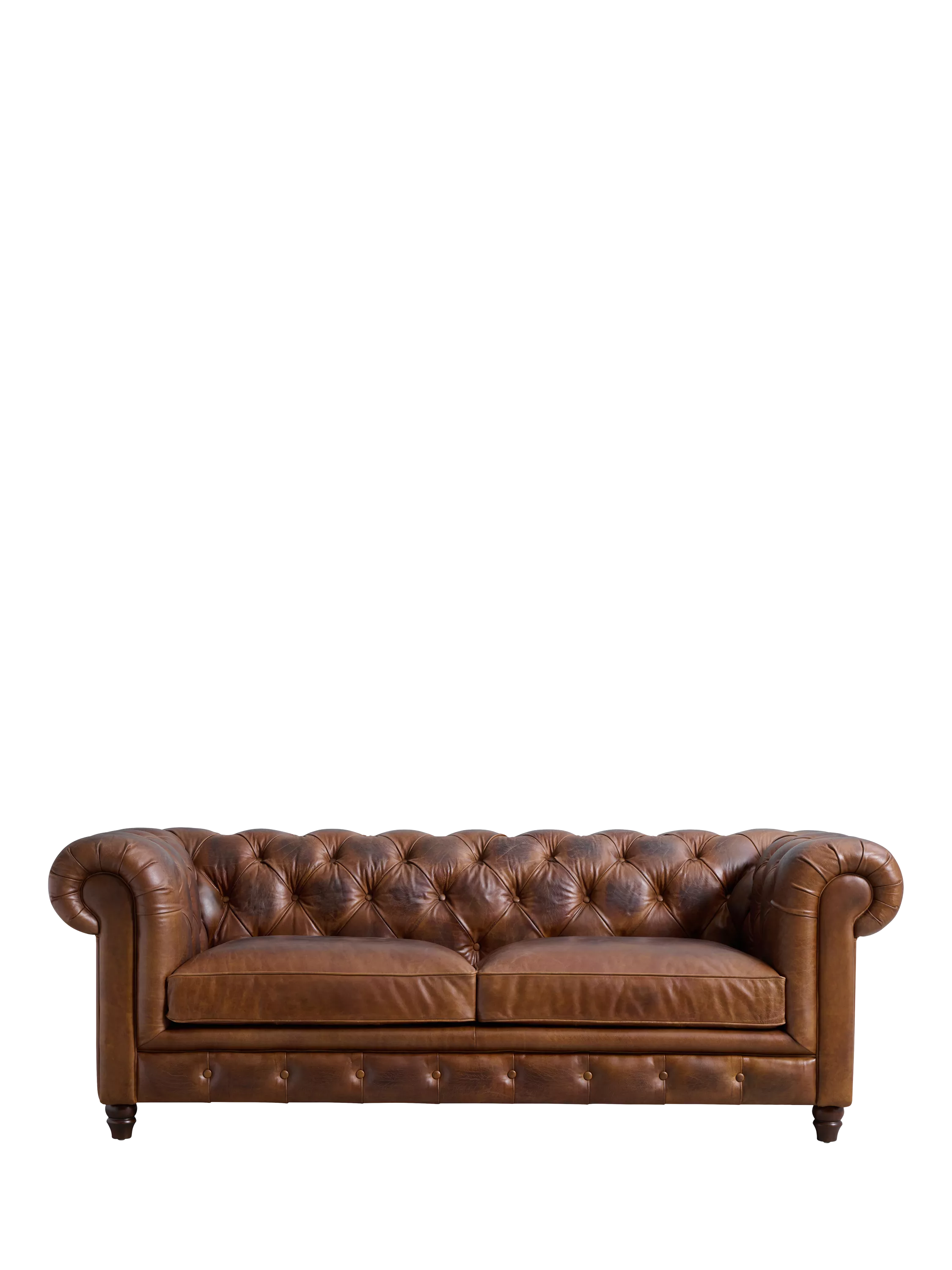 Halo Earle Chesterfield Large 3 Seater Leather Sofa, London Leather