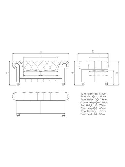 Halo Earle Chesterfield Medium 2 Seater Leather Sofa, London Leather - view 2, London Leather