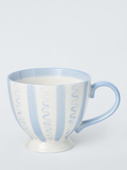 John Lewis Archive Wiggle Stripe Cup, 380ml, Blue, Blue