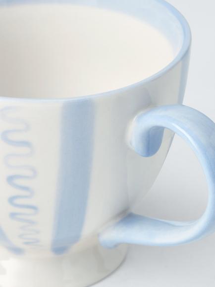 John Lewis Archive Wiggle Stripe Cup, 380ml, Blue - view 2, Blue