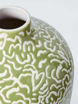 John Lewis Archive Stoneware Vase, Green - view 2, Green