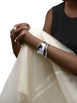 Orelia Molten Cuff Bracelet, Silver - view 2, Silver
