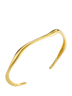 Orelia Open Wave Bangle, Gold, Gold