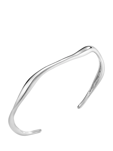 Orelia Open Wave Bangle, Silver, Silver