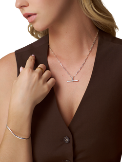 Orelia Open Wave Bangle, Silver - view 2, Silver