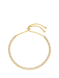 Orelia Crystal Tennis Bracelet, Gold, Gold