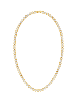 Orelia LUXE Waterproof Tennis Necklace, Pale Gold, Pale Gold
