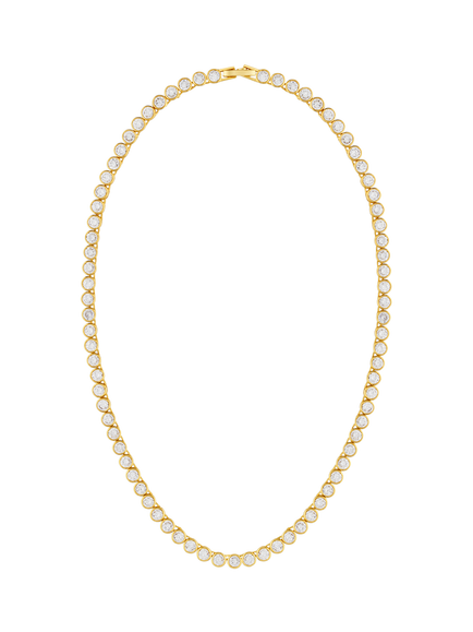 Orelia LUXE Waterproof Tennis Necklace, Pale Gold, Pale Gold