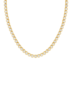 Orelia LUXE Waterproof Tennis Necklace, Pale Gold - view 2, Pale Gold