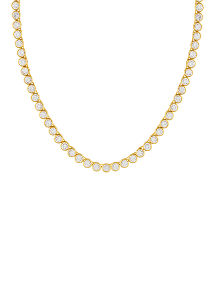 Orelia LUXE Waterproof Tennis Necklace, Pale Gold - view 2, Pale Gold