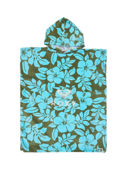 Roxy Kids' Cotton Hooded Bach Towel, Oil Green The Mo, Oil Green The Mo